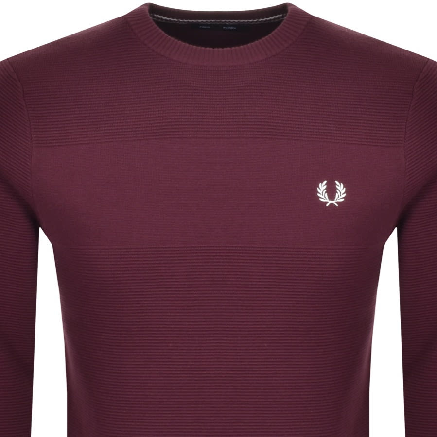 Alternative Image for ProductFred Perry Crew Neck Textured Knit Jumper Burgundy2